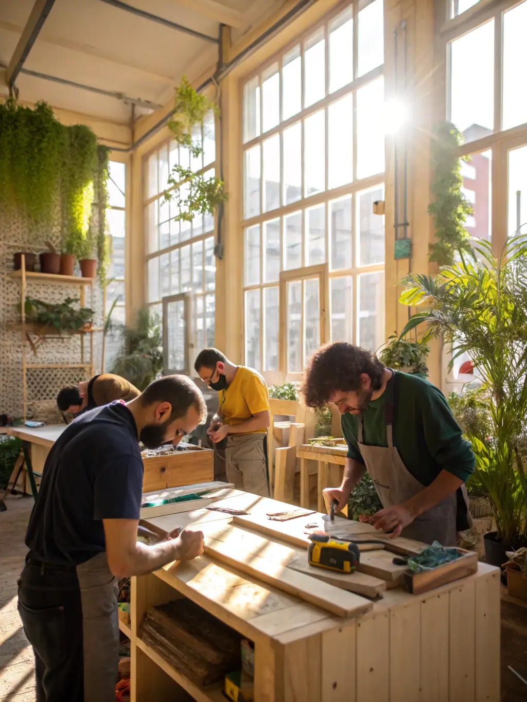 A photograph of participants in a heritage workshop learning traditional building techniques, emphasizing the importance of hands-on education in conservation.